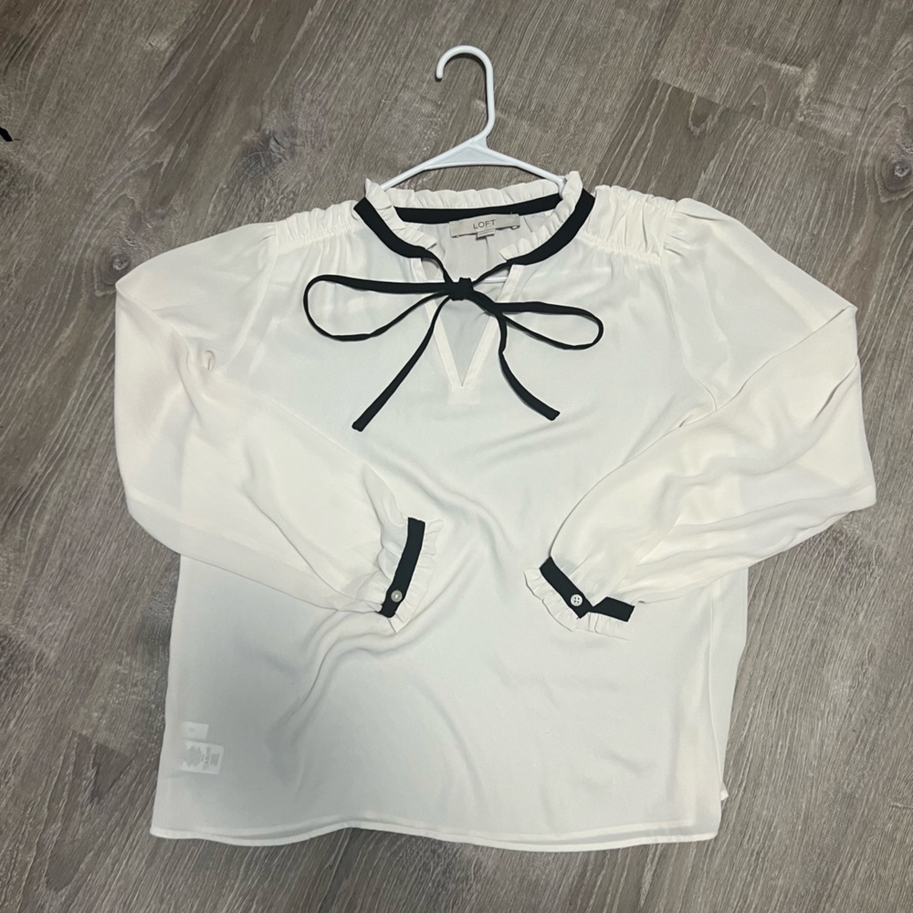 Loft sheer long sleeves dressy blouse